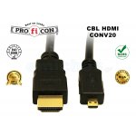 CBL HDMI CONV20 Pro.fi.con golden plated HDMI A TO D cable, άριστης ποιότητας καλώδιο μετατροπής HD 1.4b σε ΜΙCRO με αρσενικά φις